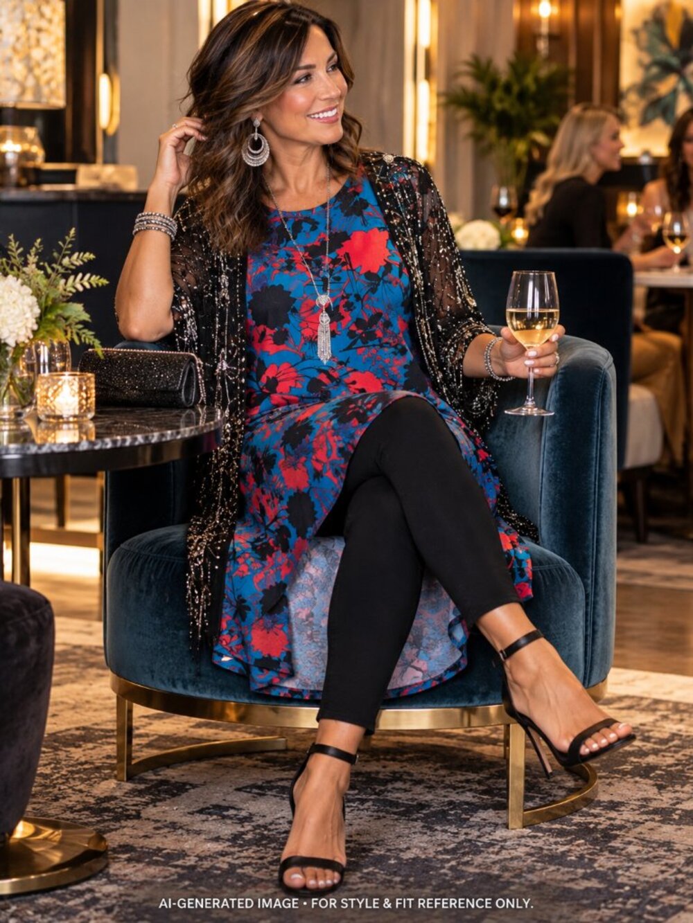 LuLaRoe Teal Coral Black Floral Carly Dress